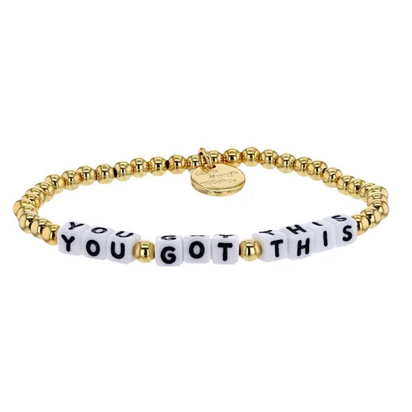 NWT Little Words Project 14k Gold Waterproof ‘You Got This’ Beaded Bracelet S/M - Picture 10 of 16